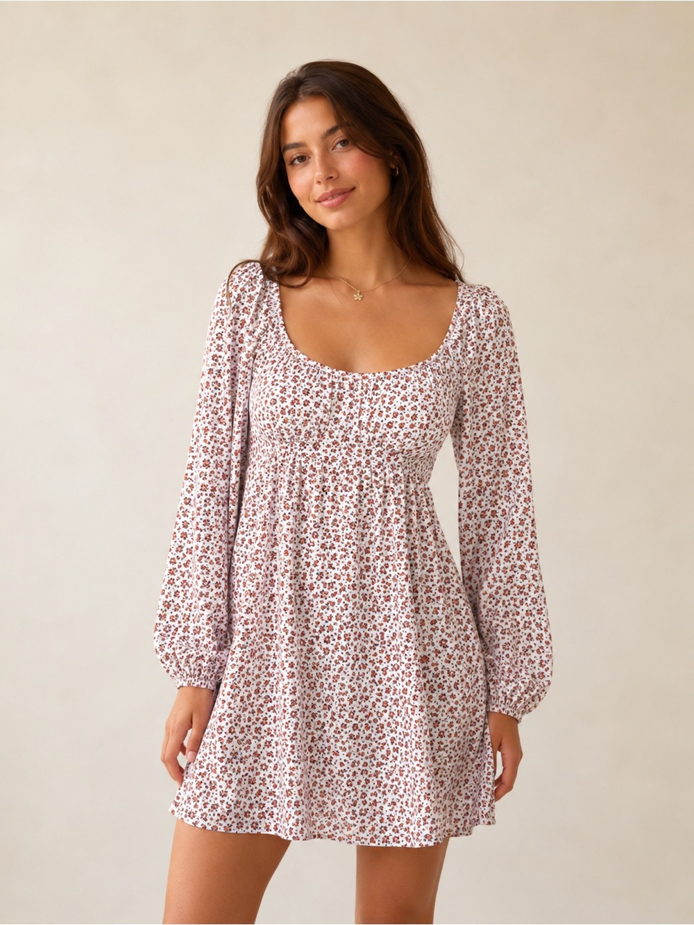 Sky and Sparrow Floral Long Sleeve Mini Dress Women’s Small